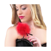 Gadilitor din pene, Secret Play, accesoriu BDSM, puf de gadilat, rosu 20 cm