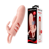 Manson penis cu vibratii, prelungitor tip iepuras cu inel de fixare, diametru 3,8 cm