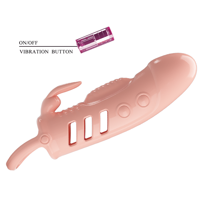 Manson penis cu vibratii, prelungitor tip iepuras cu inel de fixare, diametru 3,8 cm