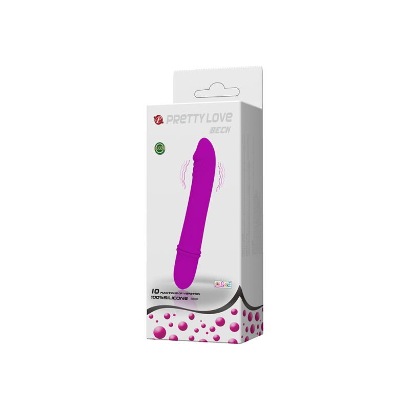 Vibrator, Pretty Love Beck, punctul G, 10 functii de vibratie, design ergonomic, silicon catifelat, silentios, lungime 12 cm, diametru 2 cm, mov