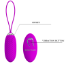 Ou vibrator cu telecomanda, Pretty Love Joanna, 12 functii vibratii, reincarcabil USB, lungime 7,2 cm, grosime 2,8 cm, mov