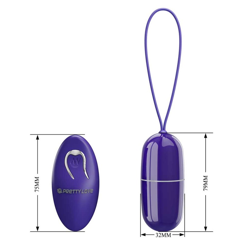 Ou vibrator cu telecomanda, Pretty Love Arvin Youth, 12 functii de vibratii, mov