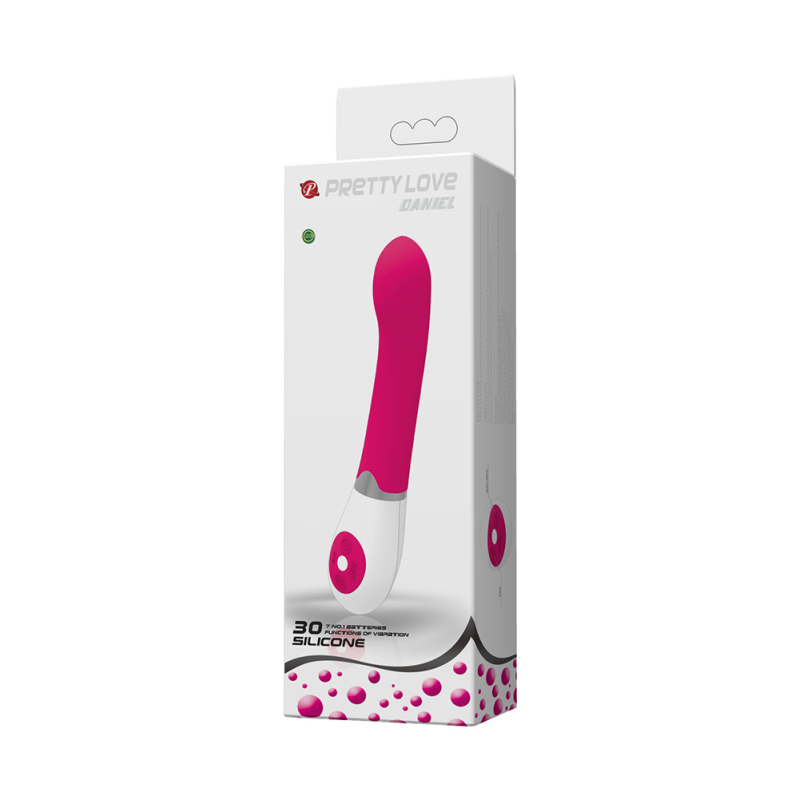 Vibrator punctul G, Pretty Love, Daniel, silicon, 30 functii vibratii, lungime 19.5 cm, diametru 3.1 cm, roz