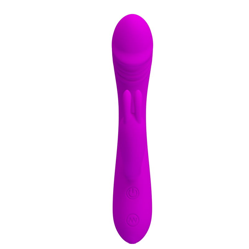 Vibrator rabbit, Pretty Love Hunter, dubla stimulare, 30 de moduri de vibratie, stimuleaza punctul G si clitorisul, reincarcabil, usb, impermeabil, silicon moale, silentios, lungime 17 cm, grosim 3.2 cm, mov