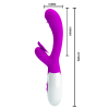 Vibrator fluture, 2in1, pentru clitoris si punctul G, lungime 20 cm, diametru 3.2 cm, Pretty Love Moth, 12 functii de vibratii, 3 functii de lins, silicon, mov