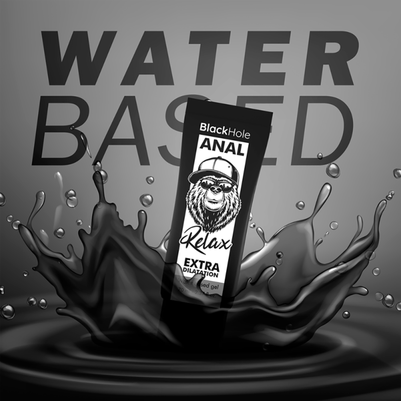 Lubrifiant pe baza de apa, Black Hole Anal Relax, extra dilatare, calmant, relaxant, 70 ml