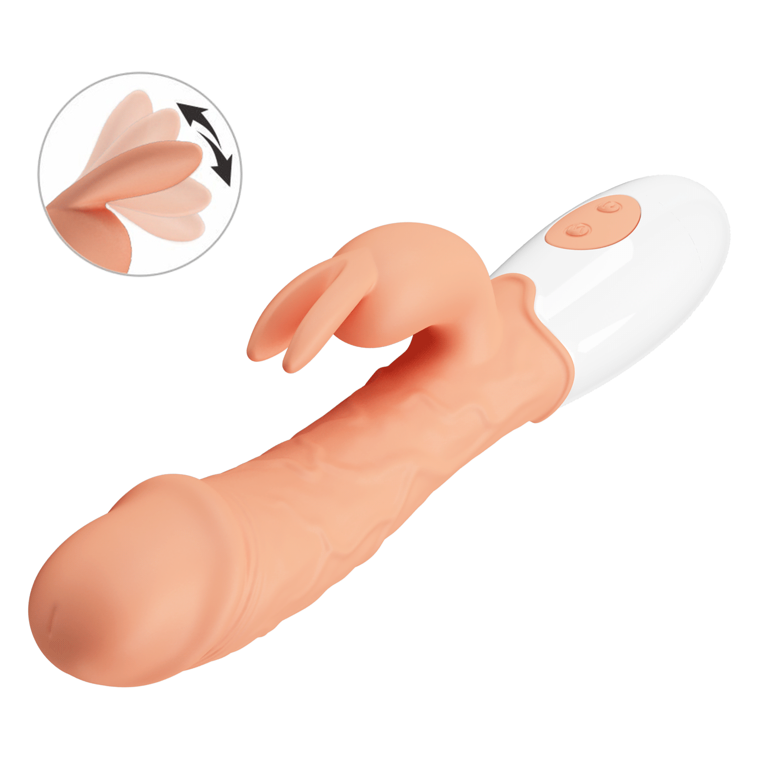 Vibrator rabbit, Pretty Love, realistic, dubla stimulare, 30 moduri de vibratii, lungime 19.2 cm, diametru 3.3 cm